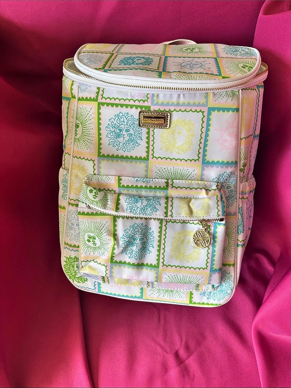 Lilly Pulitzer Backpack Cooler Pink,White & Green NWT